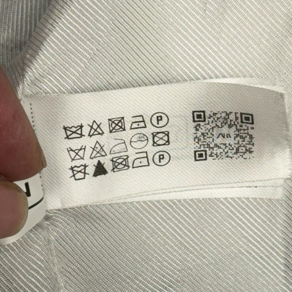 Zara Navy Blue Linen Blend Open Front Blazer Jacket Size Medium Striped Lining - Picture 16 of 16